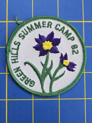 1982 Green Hills Summer Camp Girl Scout 3'' Patch Scouting NOS Vintage Illinois