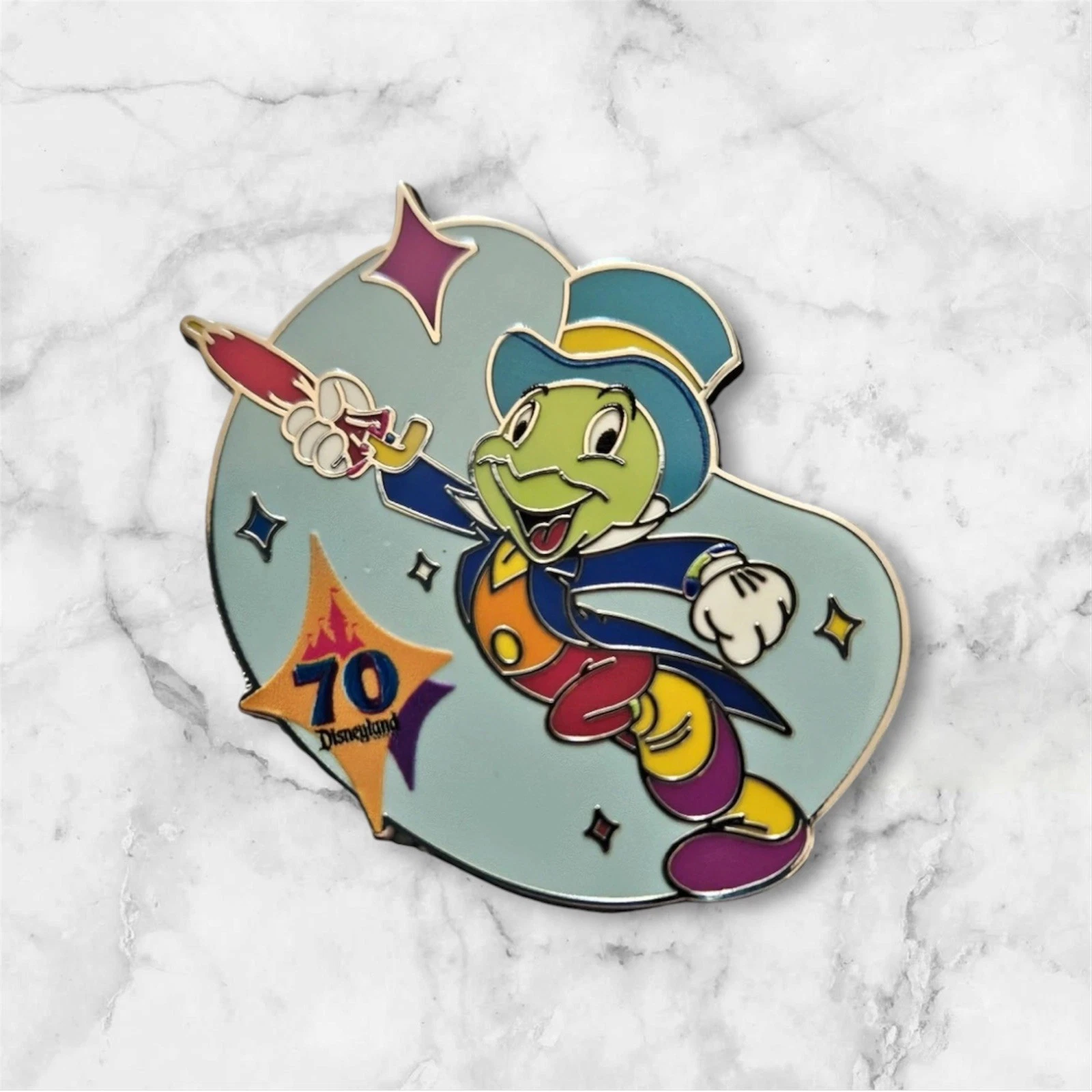 Disney Pin 174555 DLR Jiminy Cricket Disneyland 70th Anniversary Set Mystery