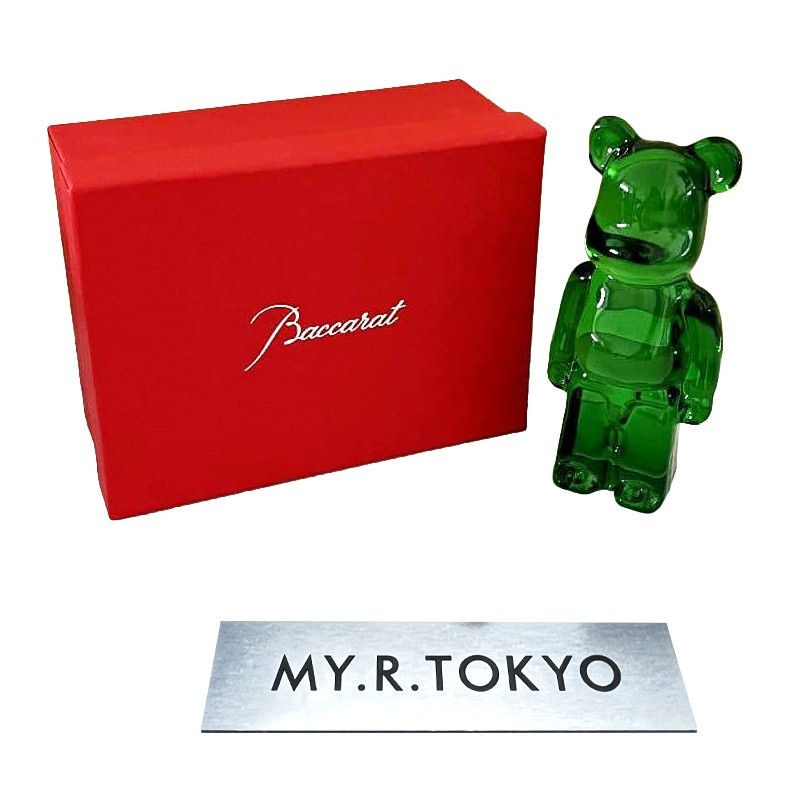 Mint] Baccarat BE@RBRICK Green Crystal Figure Medicom Toy w/Box