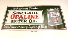 Sinclair Opaline Motor Oil 30's Vintage-Style Dealer Promo Gas Banner Ad Sign