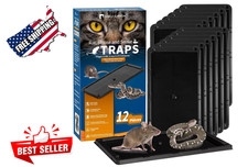 LULUCATCH 12-Pack Sticky Mouse Traps, Pre-Baited Non-Toxic Glue Traps for Indoor