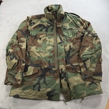 M65 Field Jacket Mens Medium Outdoor Woodland Camo Military Cold Weather Hooded