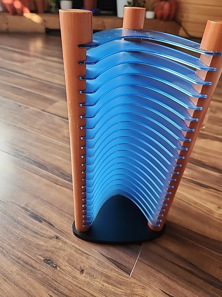 De Colección Años 90 x20 CD Torre Soporte Madera Azul Plástico Futurista Moderno Retro Foto 3 de 4
