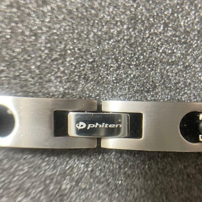 Phiten Metax Hard Coated Titanium Bracelet M size 8mm wide17cm
