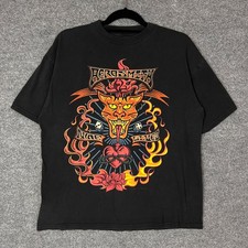 Vintage Giant Aerosmith Nine Lives Black Shirt Large Graphic Print Concert Tour
