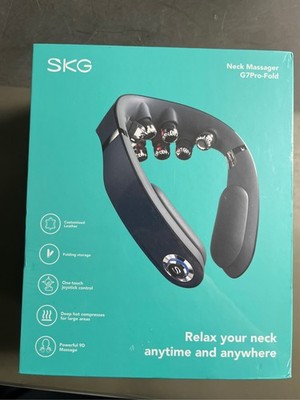 SKG G7 PRO FOLD Neck Massager with Heat, Cordless Deep Tissue Vibration Portable
