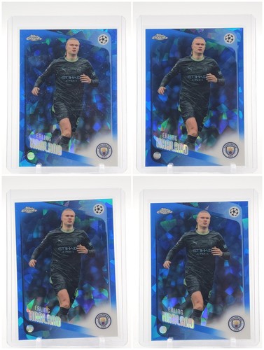 [4] ERLING HAALAND 2025-26 TOPPS CHROME UEFA SAPPHIRE REFRACTOR #181 Q4008