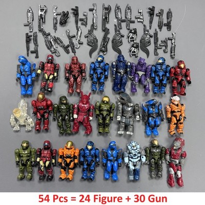 New 54Pcs (24 Figures +30 Gun) HALO Mega Bloks CONSTRUX Unsc Elite SPARTAN GIFTS