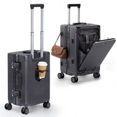 20'' Carry-On Luggage for Short Trip, USB Cup Holder Spinner Wheels TSA Lock