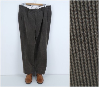 Mens Trousers 36 Waist 27 Leg WESTBURY Dress Suit Brown Wool Pants Slacks