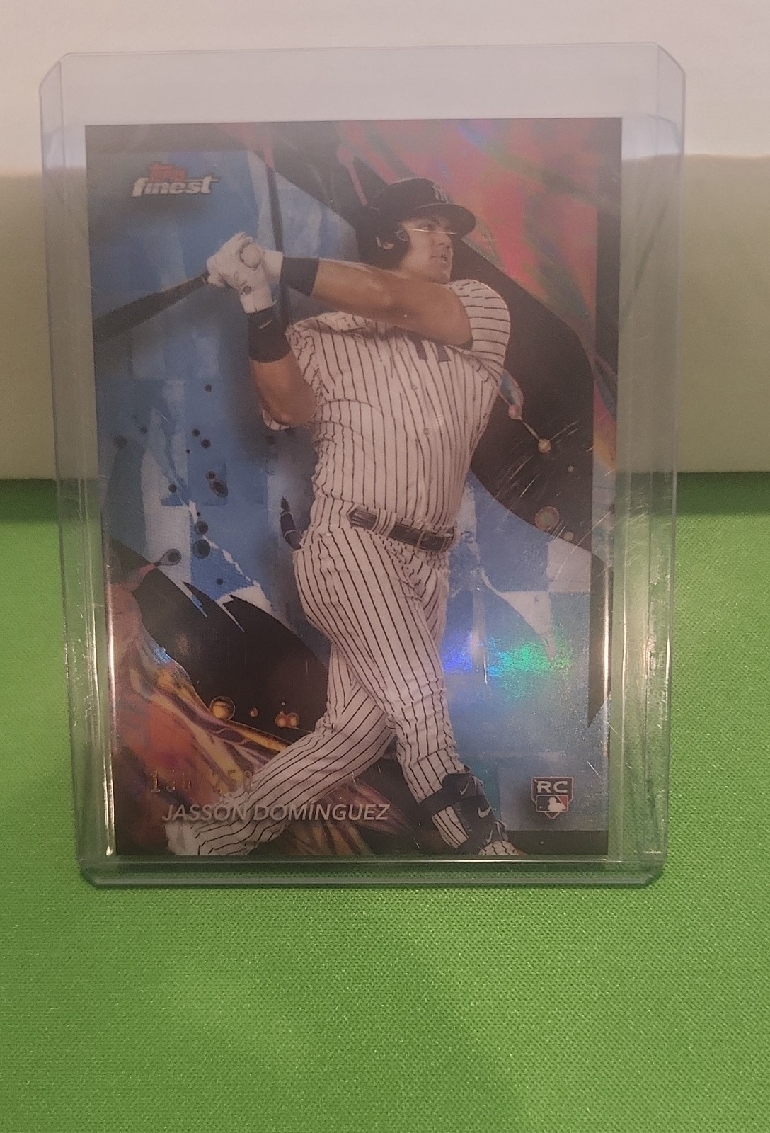 2024 Topps Finest - Uncommon Jasson Dominguez #168 Sky Blue Refractor /250 (RC)