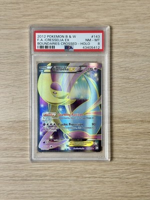 Cresselia EX - 143/149 - 2012 Full Art Boundaries Crossed Pokemon Karte PSA 8