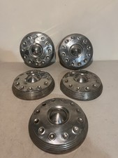 1960-1962 Plymouth Valiant Dog Dish Hubcap Poverty Cap Complete Set X5 Oem Mopar