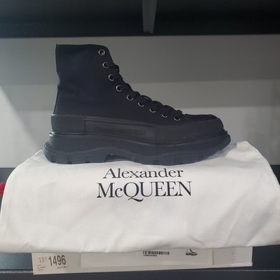 Alexander McQueen Tread Slick Boot Men's US 10/ EU 43 Black Canvas High Top