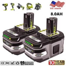 8.0Ah 18Volt For RYOBI P108 18V For One+Plus High Capacity Lithium Ion Battery