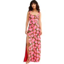 Show Me Your Mumu Willow Pink Rose Floral Maxi Gown Dress Size Medium
