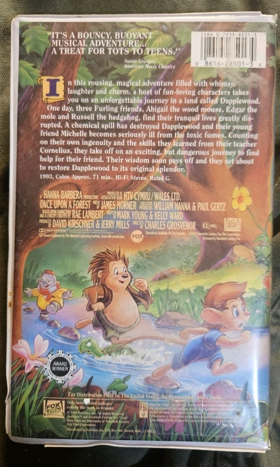 Once Upon A Forest VHS 1993 Clamshell. Estate Item As Is Condition Good - Image 3 of 3