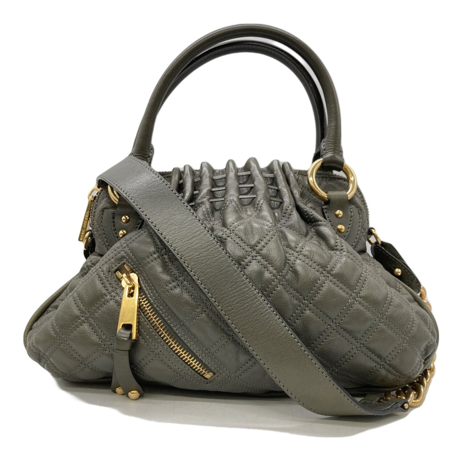 MARC JACOBS 2-Way Handbag Gray Green Quilted leather Shoulder bag