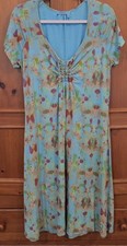 Fresh Produce Womens Turquoise Abstract Print Emma Shift Dress Size L