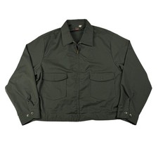 Vintage 60s 70s Lee Permanent Press Work Jacket Made in USA Green 48 Reg EUC
