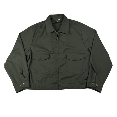 Vintage 60s 70s Lee Permanent Press Work Jacket Made in USA Green 48 Reg EUC