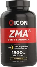 Image of ICON Nutrition ZMA Supplement - 1500mg Per Serving, Sleep Vitamin Supplement