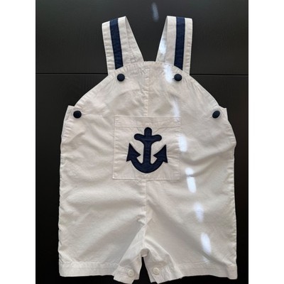 Powell Craft New England Short Overall Baby Size 12-18 Months White Resortwear