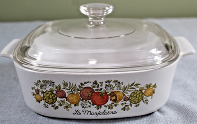 Corning Ware Spice Of Life La Marjolaine Casserole Dish A-2-B Pyrex Lid 2 Qt