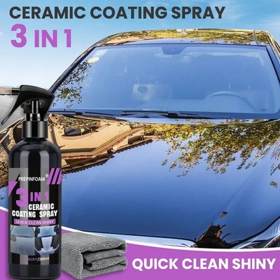 3in1 Car Ceramic Coating Spray Nano Hydrophobic Polish High Gloss Wax Car Care