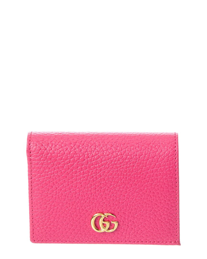 Кожаный футляр для карточек Gucci Gg Marmont Женский розовый 68890₽