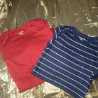 Carter's Baby Bodysuit Set 12M 2pc Red Blue Striped 100% Cotton — photo 1
