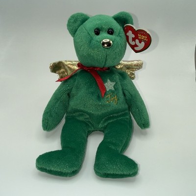 Ty Jingles  Joy  Beanie Baby Bear Green w/ Angel Wings Mint With Mint Tags