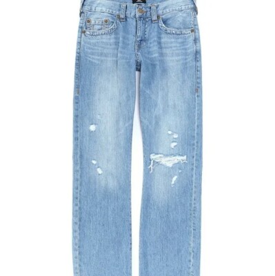 True Religion Men's SZ 38 Ricky Nicks Destroyed No Flap Relaxed Strt Jeans $179