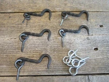 5 Iron Hook & Latches Latches Eye Lock Window Drawer Twisted Hand Forged Door 