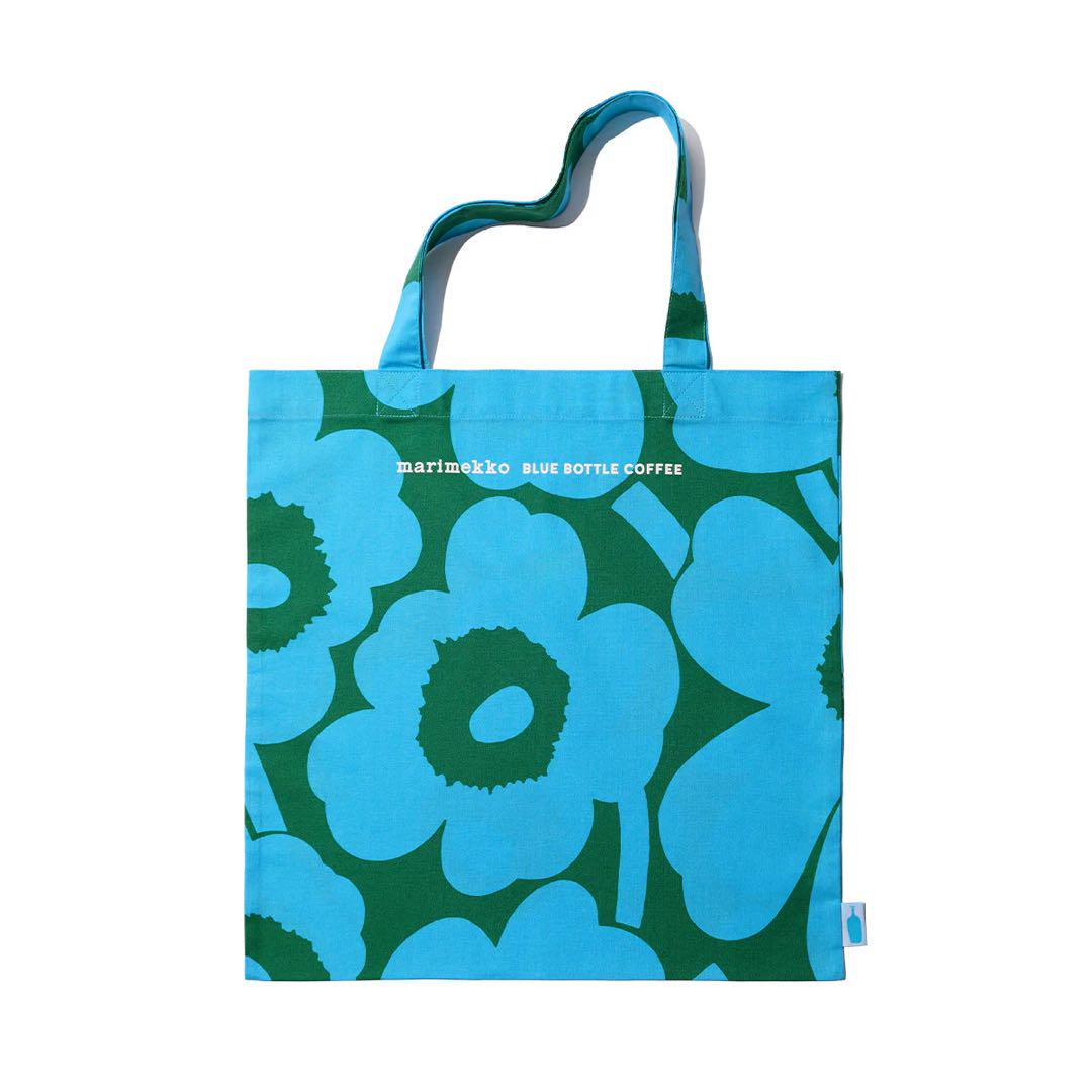 Marimekko × Blue Bottle Coffee Unikko Tote Bag Blue Cotton