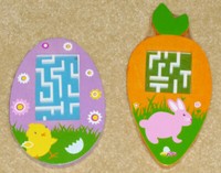 * EASTER TOY - Wooden Egg and Carrot Toy Mazes - NEW & SEALED