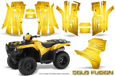 HONDA FOREMAN 2015-2019 GRAPHICS KIT CREATORX DECALS COLD FUSION YELLOW