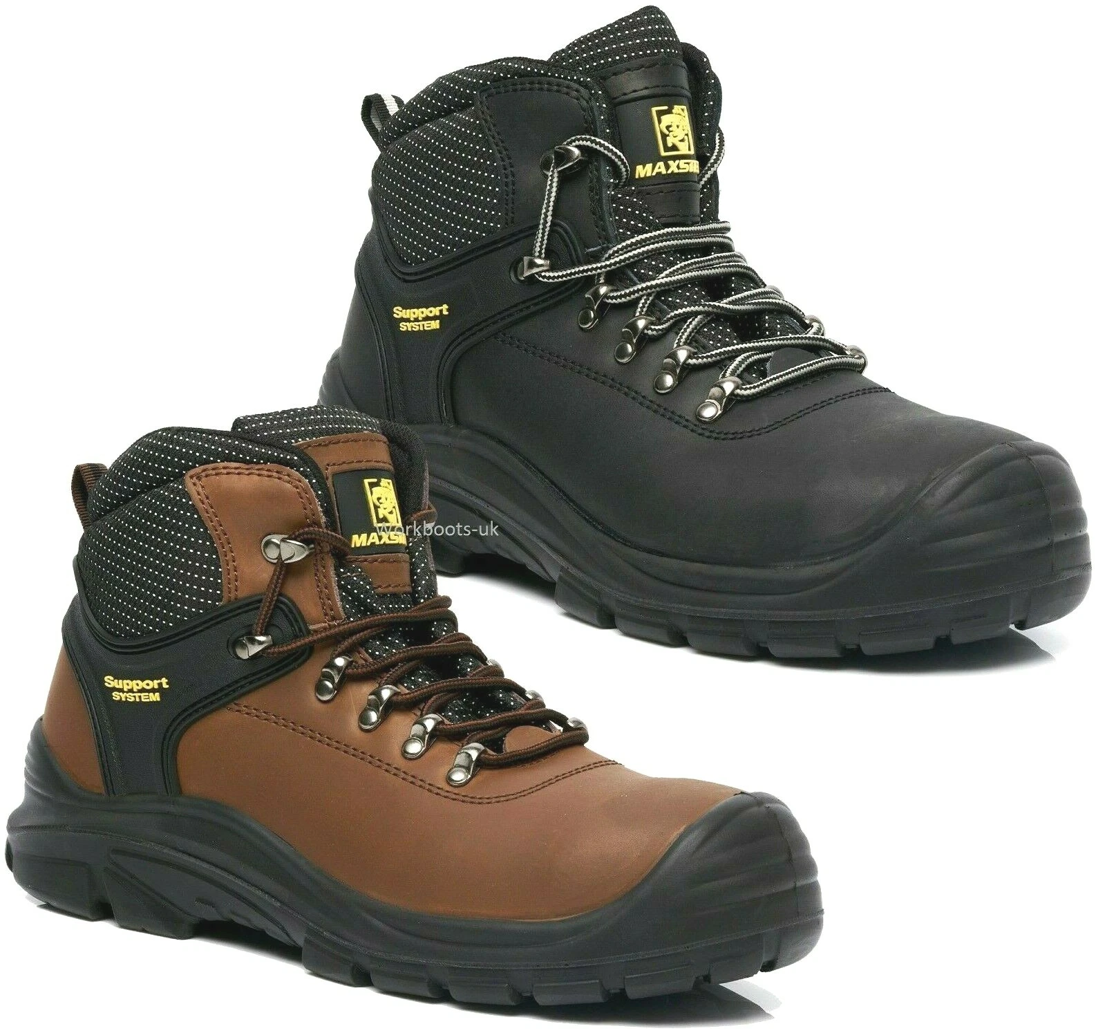 MENS WATERPROOF LEATHER SAFETY ANKLE BOOTS STEEL TOE CAP WORK PPE LACE SHOES SZ
