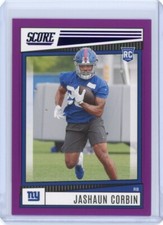 2022 Score Jashaun Corbin Rookie RC Purple Parallel - New York Giants