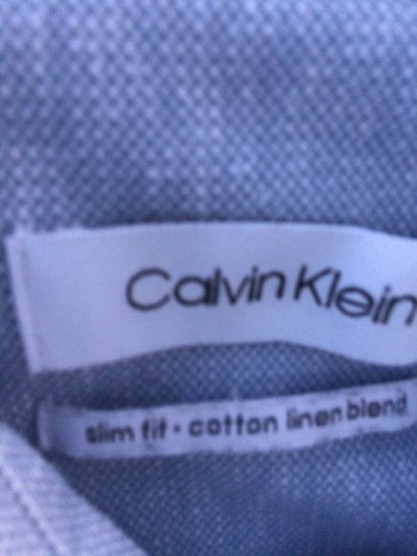 Mens Calvin Klein Tailored Cotton/Linen Dress Shirt Size 41/92 - Picture 6 of 7