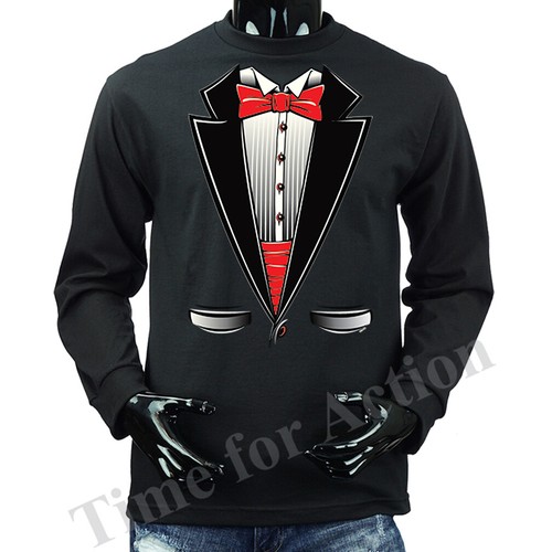 Tuxedo Graphic Long Sleeve T-shirt Tee 