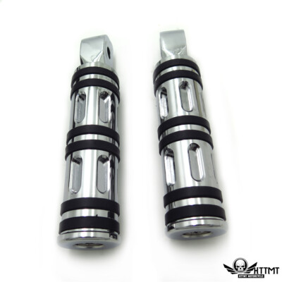 Chrome Edge Cut Footpegs For 1998-2009 Suzuki Intruder 1500 LC (Rear)