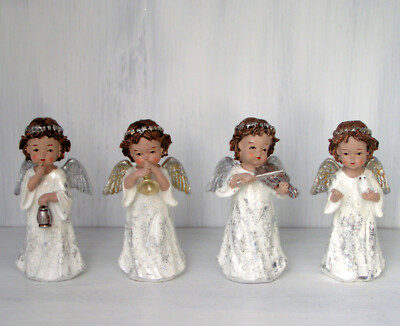 Formano Engel Figur 13 cm Varianten Silber Weiß Glitzer Winter Weihnachten