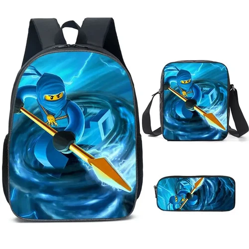 Ninjago Anime 3tlg/Set Rucksack Schüler Schule Umhängetasche Backpack Kinder 2024 - Bild 23 von 33