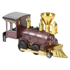 RI Novelty - Pull Back Die-Cast Metal Vehicle - POWER STEAM LOCOMOTIVE (Maroon)