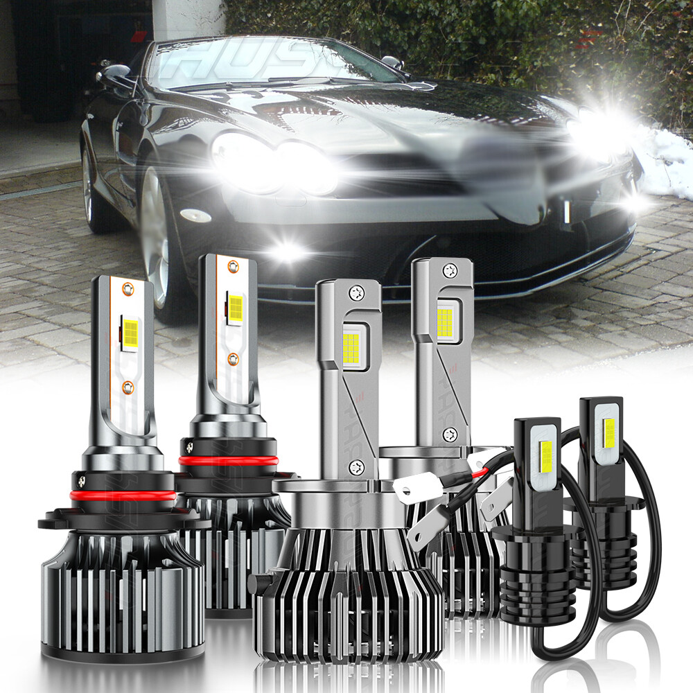 For Benz SLR McLaren 2005-2009 - 6x LED Headlights High Low Beam+Fog Light Bulbs