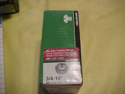 Qty 20 3/4-10  Course thread  ZINC Hex NUTS Free shipping