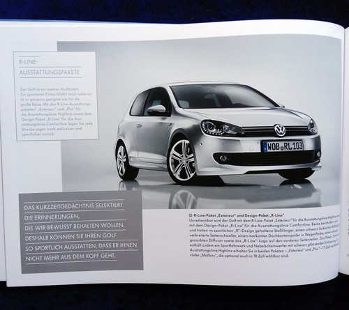 VW Golf 6 Prospekt, 2.2012...mit Blue Motion, R-Line, Farben und Polstern - Picture 6 of 8