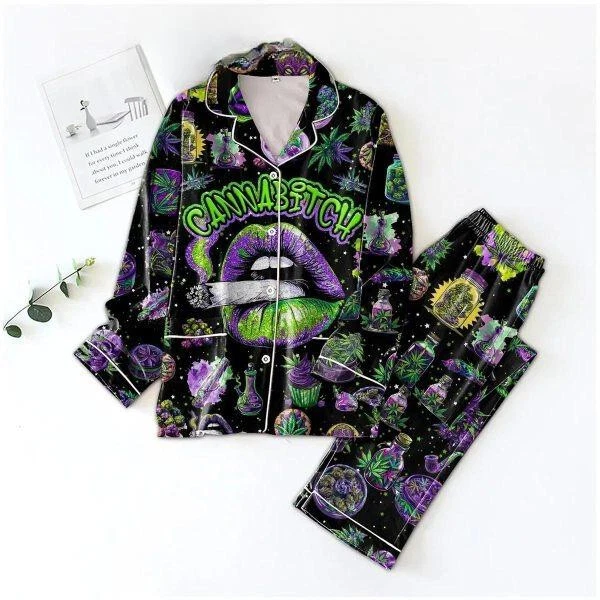 Cannabitch Magical Galaxy Polyester Pajamas Set