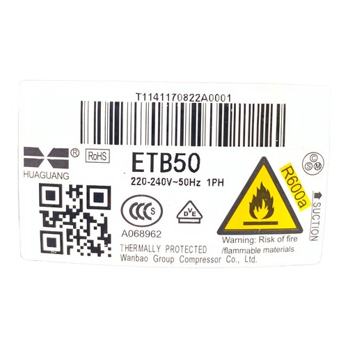 Huaguang ETB50 1050647 Kompressor Compresseur De 220-240V 50Hz - Photo 3 sur 7